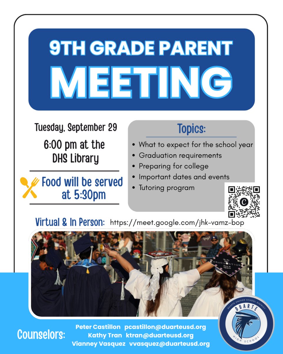 9th grade parent meeting